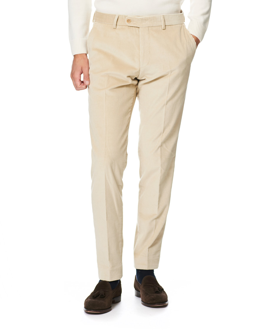 Herr | Byxor | Morris | Rodney Corduroy Trousers Off White