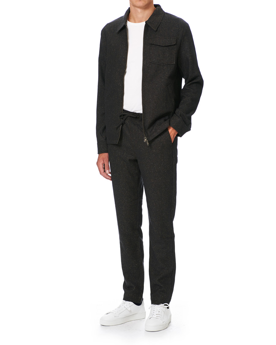Herr | Skjortor | Morris | Dulwich Donegal Full Zip Overshirt Dark Brown