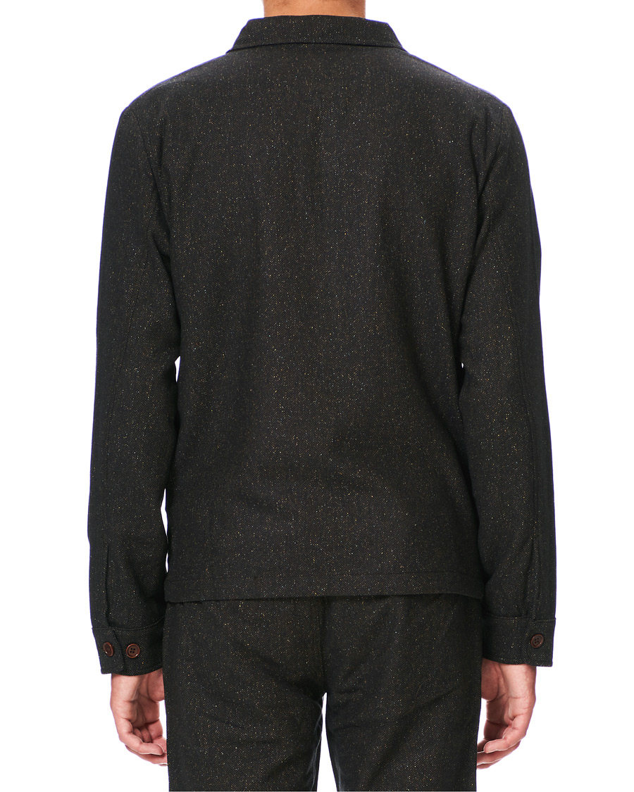 Herr | Skjortor | Morris | Dulwich Donegal Full Zip Overshirt Dark Brown