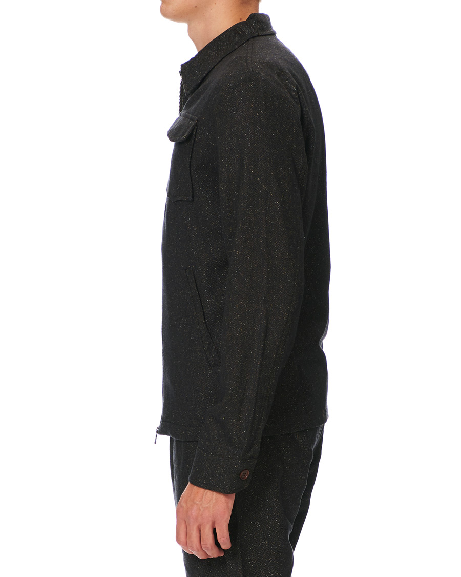 Herr | Skjortor | Morris | Dulwich Donegal Full Zip Overshirt Dark Brown
