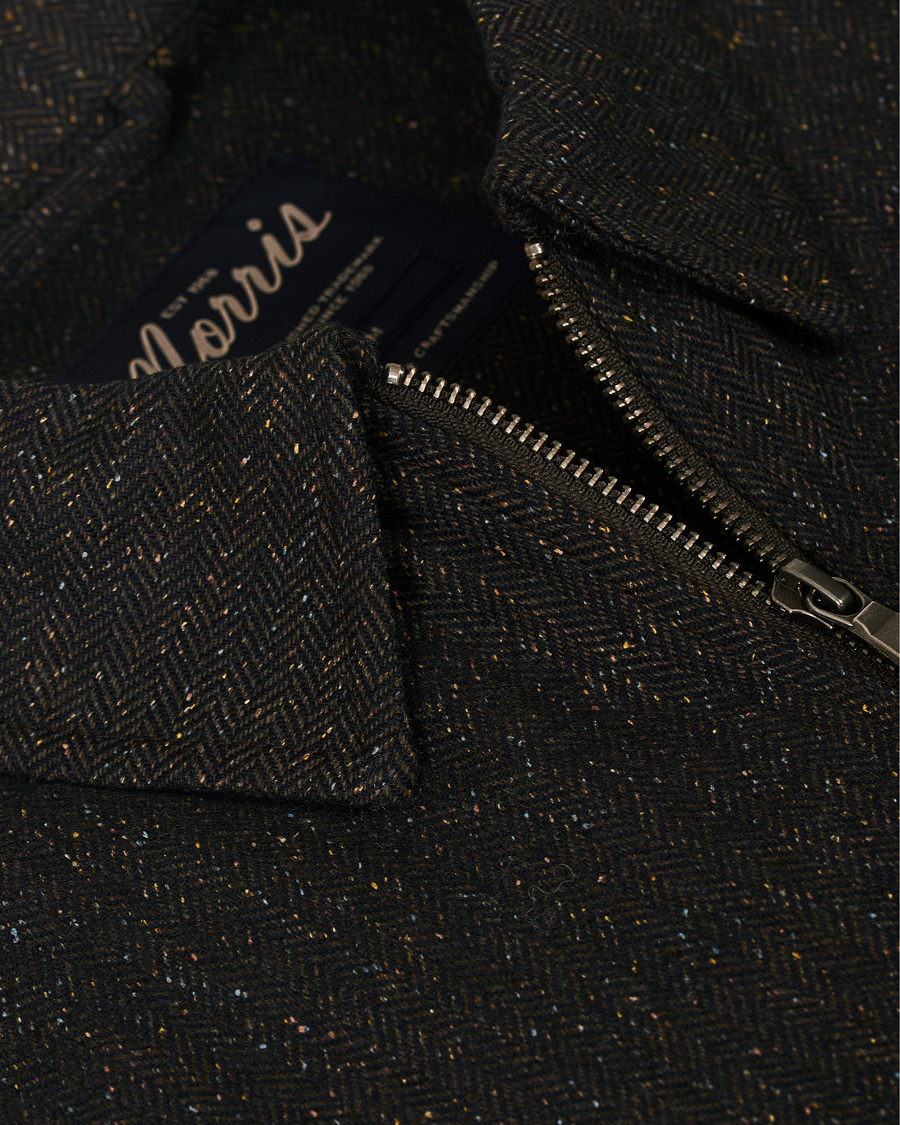 Herr | Skjortor | Morris | Dulwich Donegal Full Zip Overshirt Dark Brown