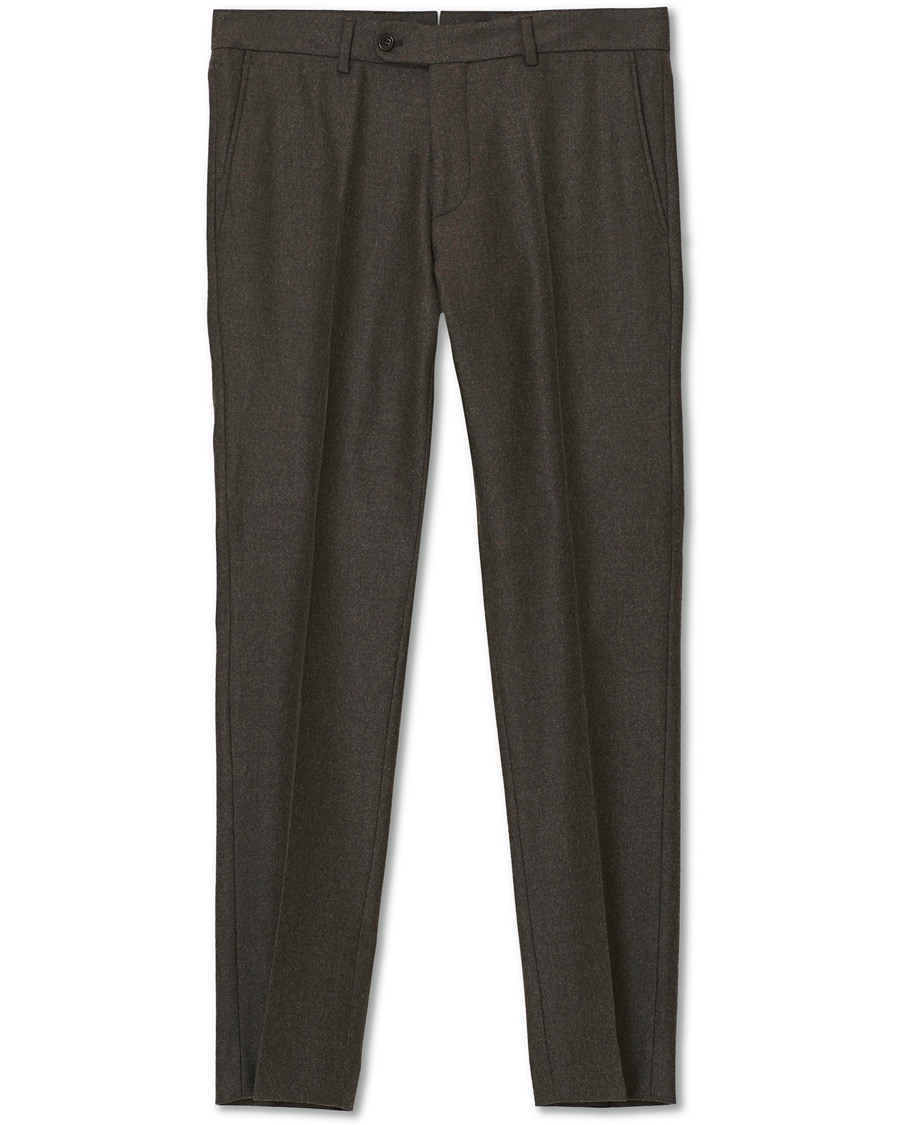 Herr | Byxor | Morris | Rodney Flannel Trousers Brown