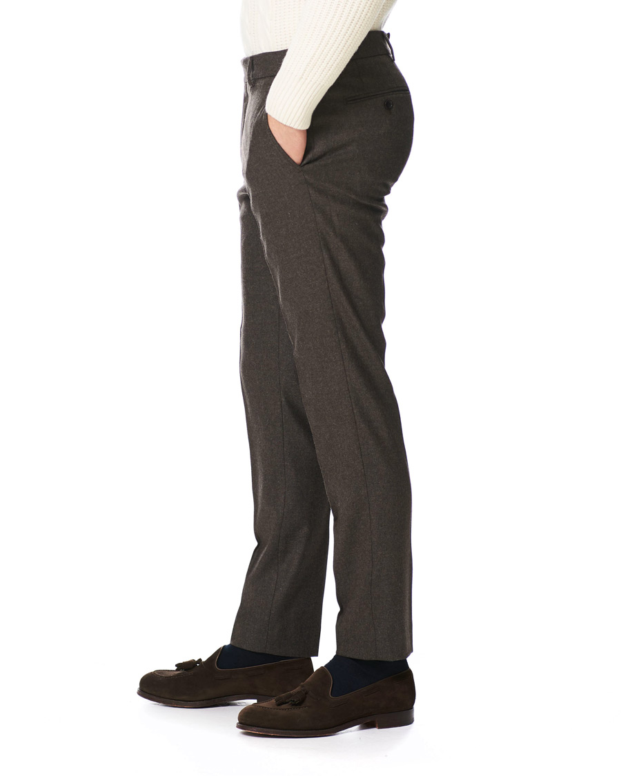 Herr | Byxor | Morris | Rodney Flannel Trousers Brown