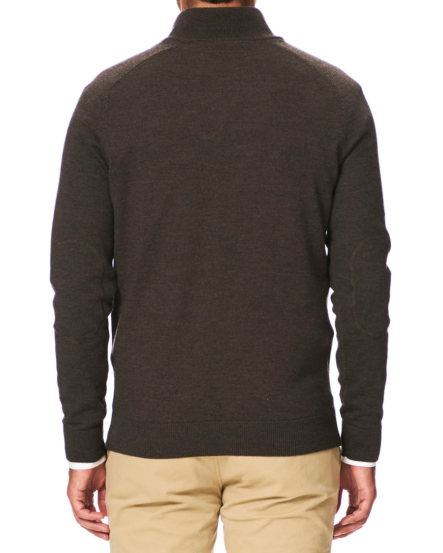 Herr | Tröjor | Morris | John Merino Half Zip Dark Brown