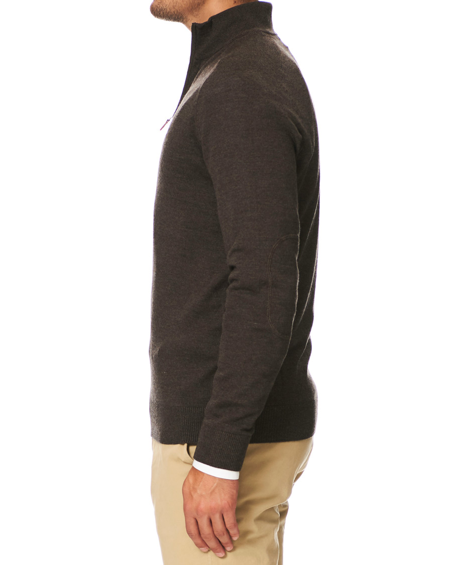 Herr | Tröjor | Morris | John Merino Half Zip Dark Brown