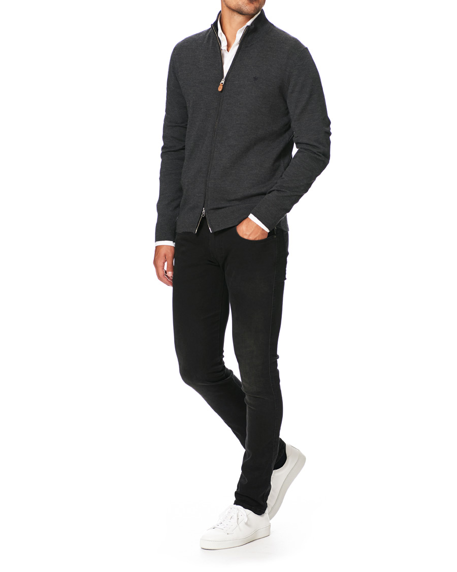 Herr | Tröjor | Morris | Merino Full Zip Dark Grey