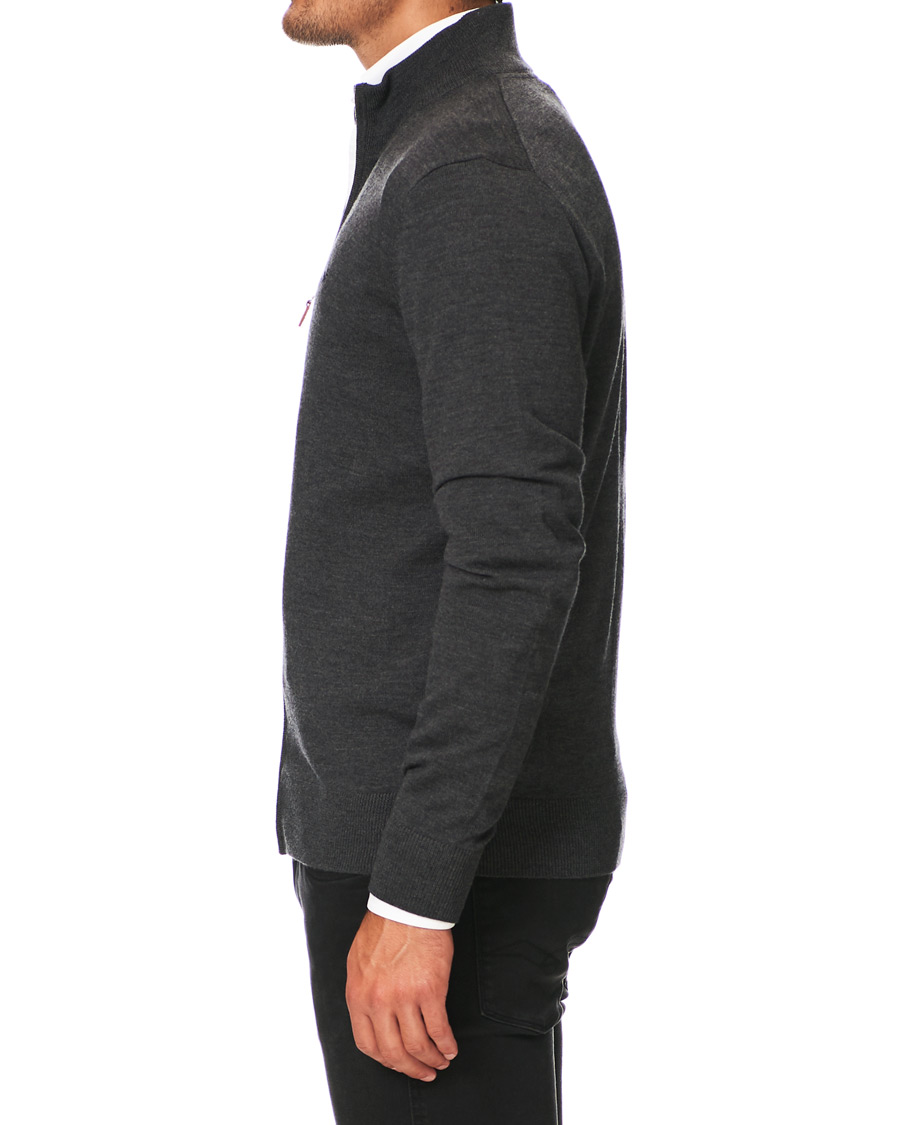 Herr | Tröjor | Morris | Merino Full Zip Dark Grey