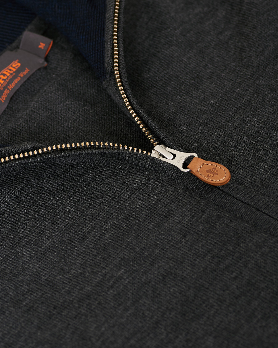 Herr | Tröjor | Morris | Merino Full Zip Dark Grey