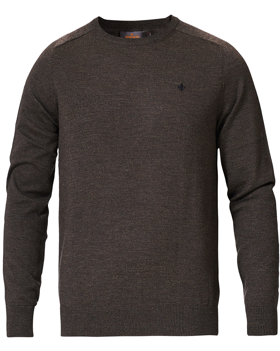 Herr | Tröjor | Morris | Merino Crew Neck Dark Brown XXL