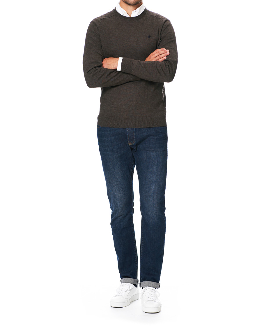 Herr | Tröjor | Morris | Merino Crew Neck Dark Brown XXL