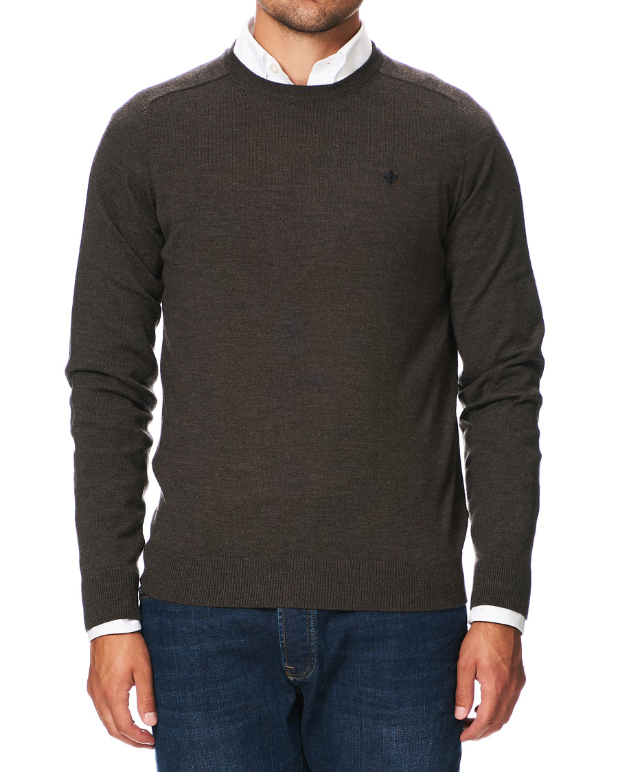 Herr | Tröjor | Morris | Merino Crew Neck Dark Brown XXL