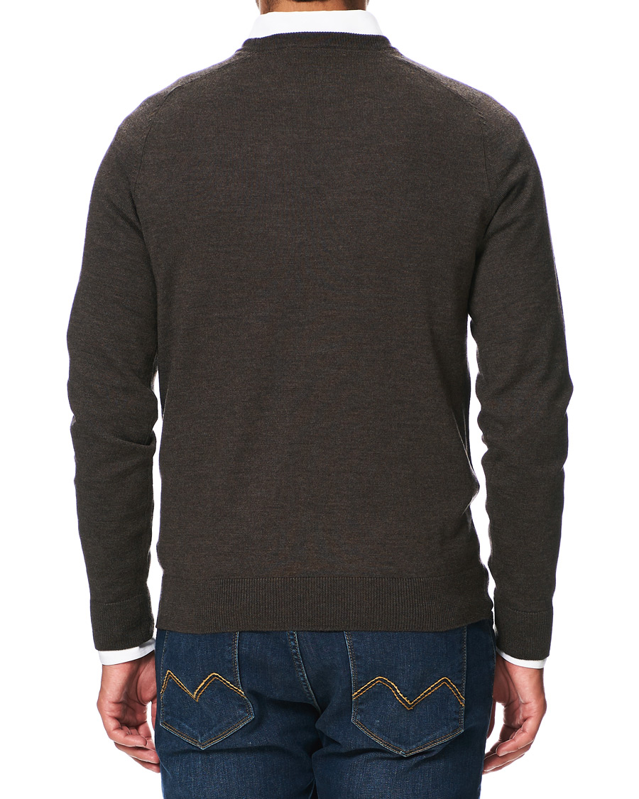 Herr | Tröjor | Morris | Merino Crew Neck Dark Brown XXL