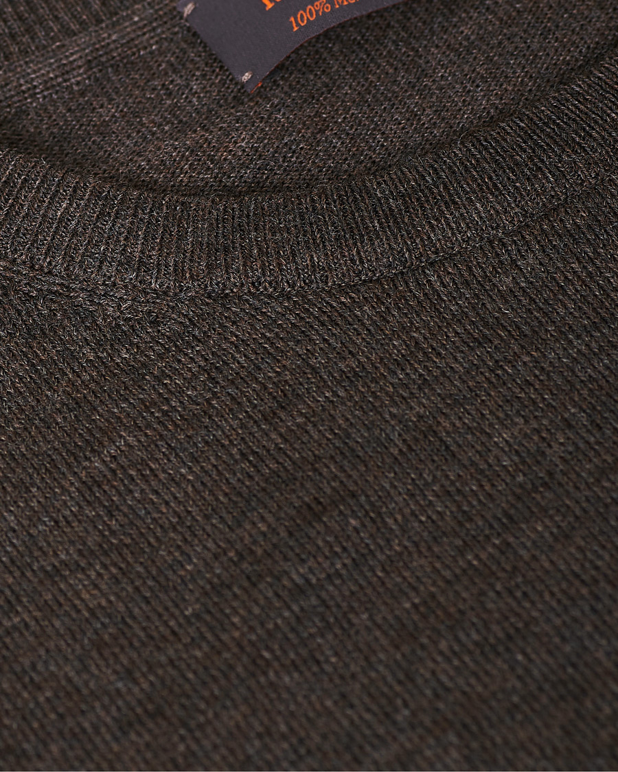 Herr | Tröjor | Morris | Merino Crew Neck Dark Brown XXL