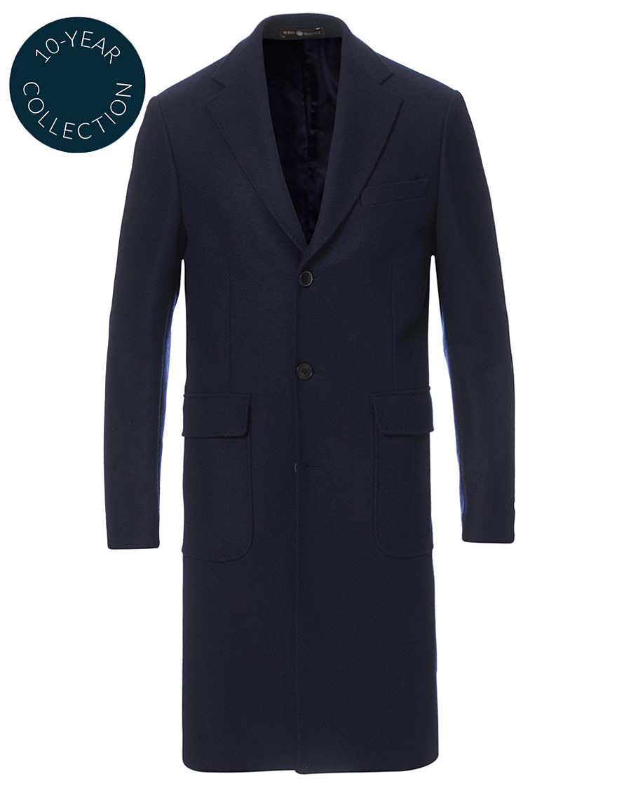 Herr | Jackor | Morris Heritage | Structured Wool Patch Pocket Coat Navy