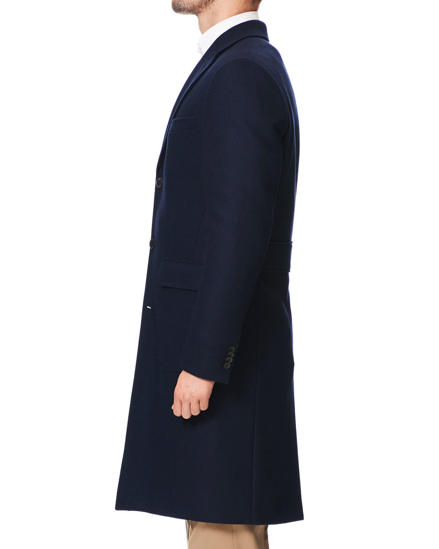 Herr | Jackor | Morris Heritage | Structured Wool Patch Pocket Coat Navy
