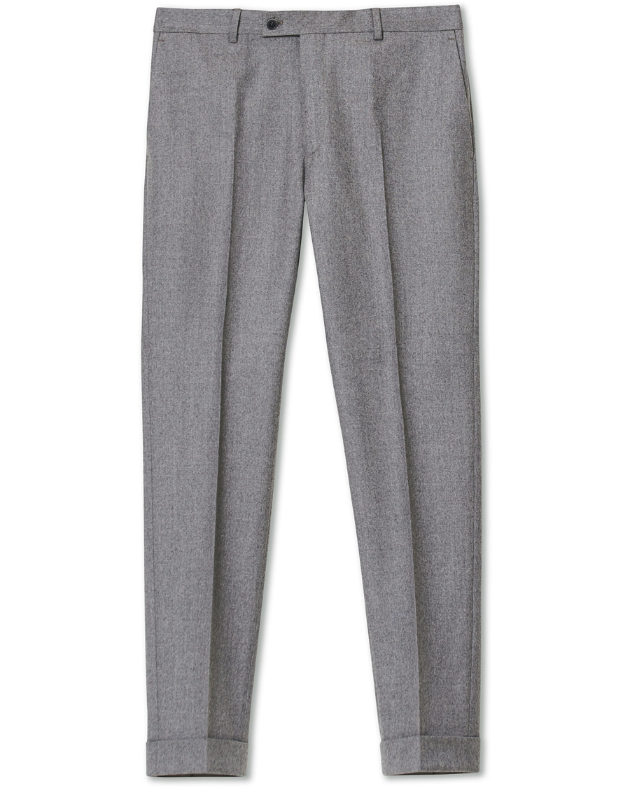 Herr | Byxor | Morris Heritage | Jack Flannel Trousers Light Grey