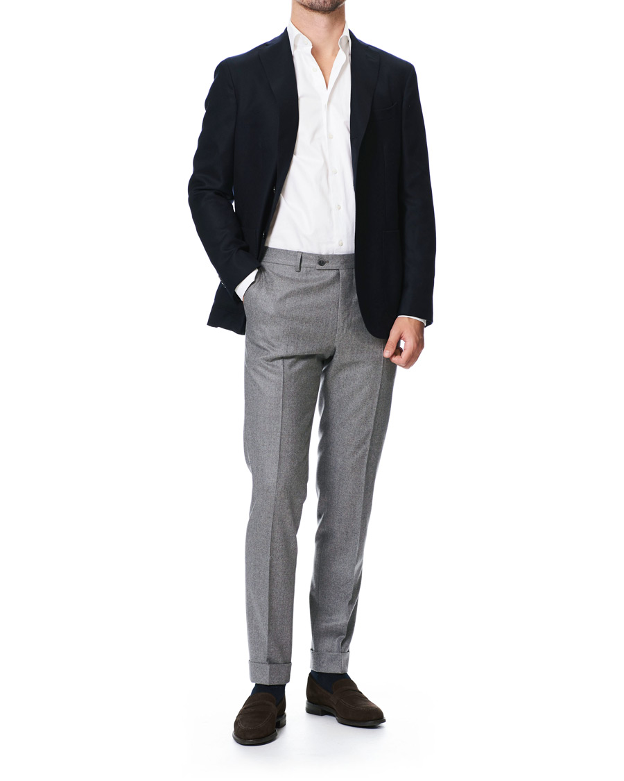 Herr | Byxor | Morris Heritage | Jack Flannel Trousers Light Grey