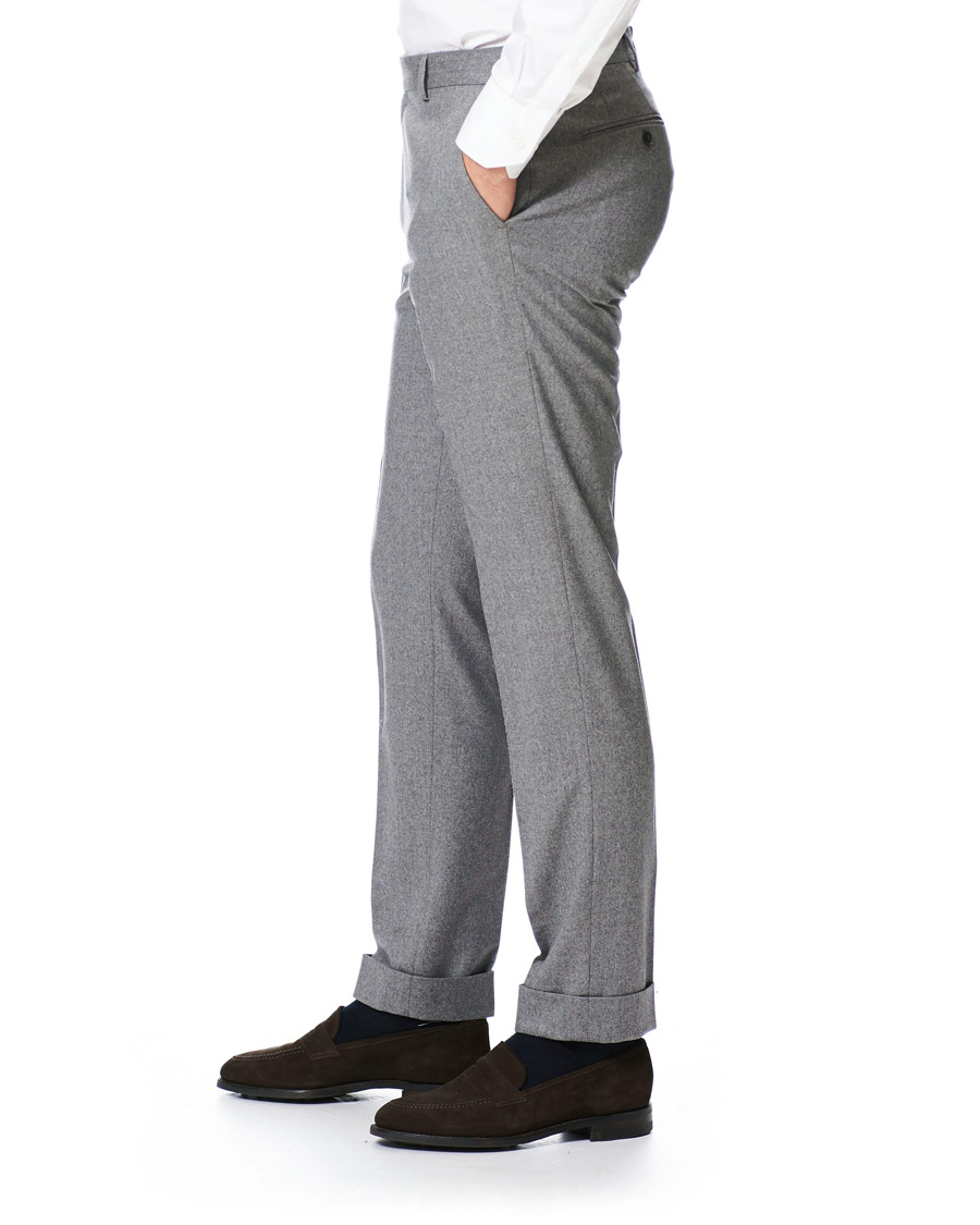 Herr | Byxor | Morris Heritage | Jack Flannel Trousers Light Grey