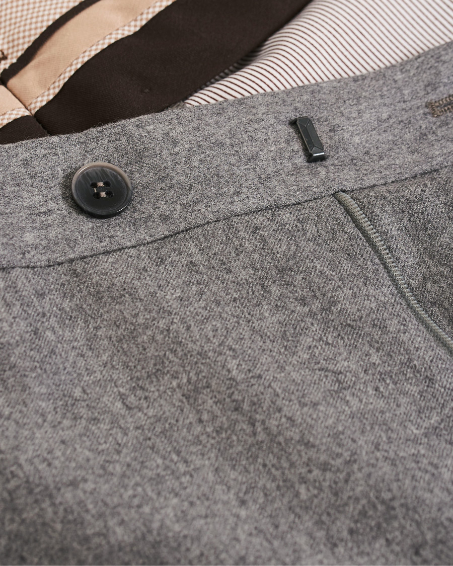 Herr | Byxor | Morris Heritage | Jack Flannel Trousers Light Grey