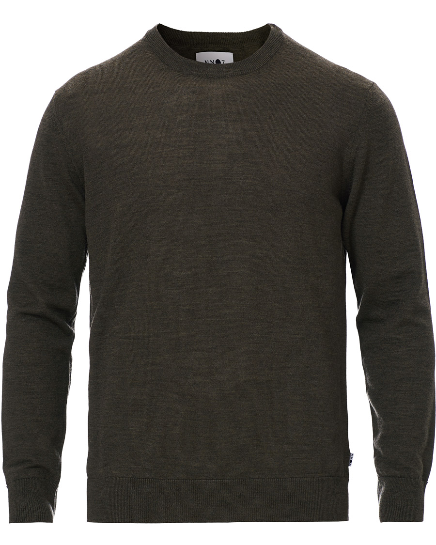 Herr | Tröjor | NN07 | Ted Merino Crew Neck Pullover Army Green