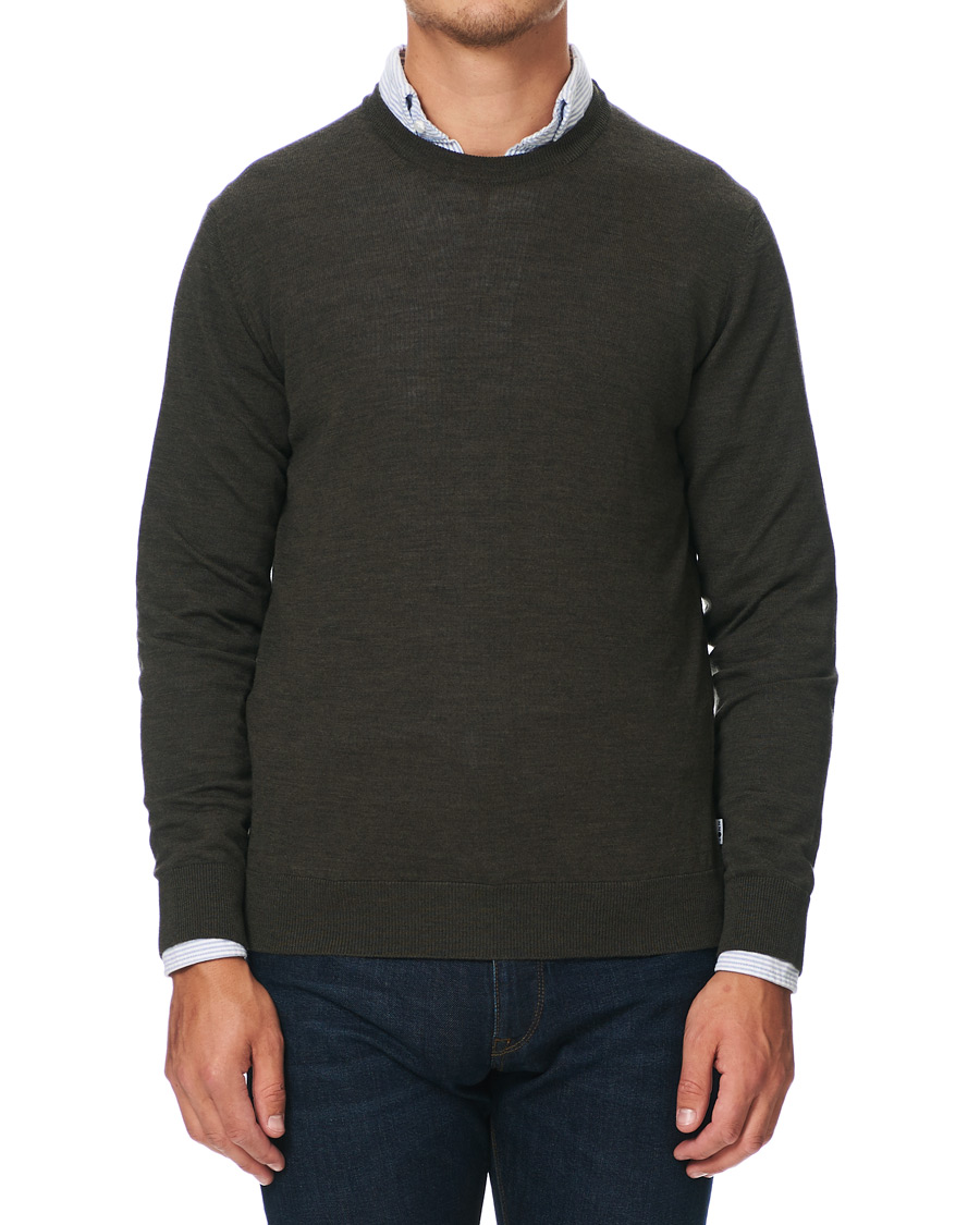 Herr | Tröjor | NN07 | Ted Merino Crew Neck Pullover Army Green