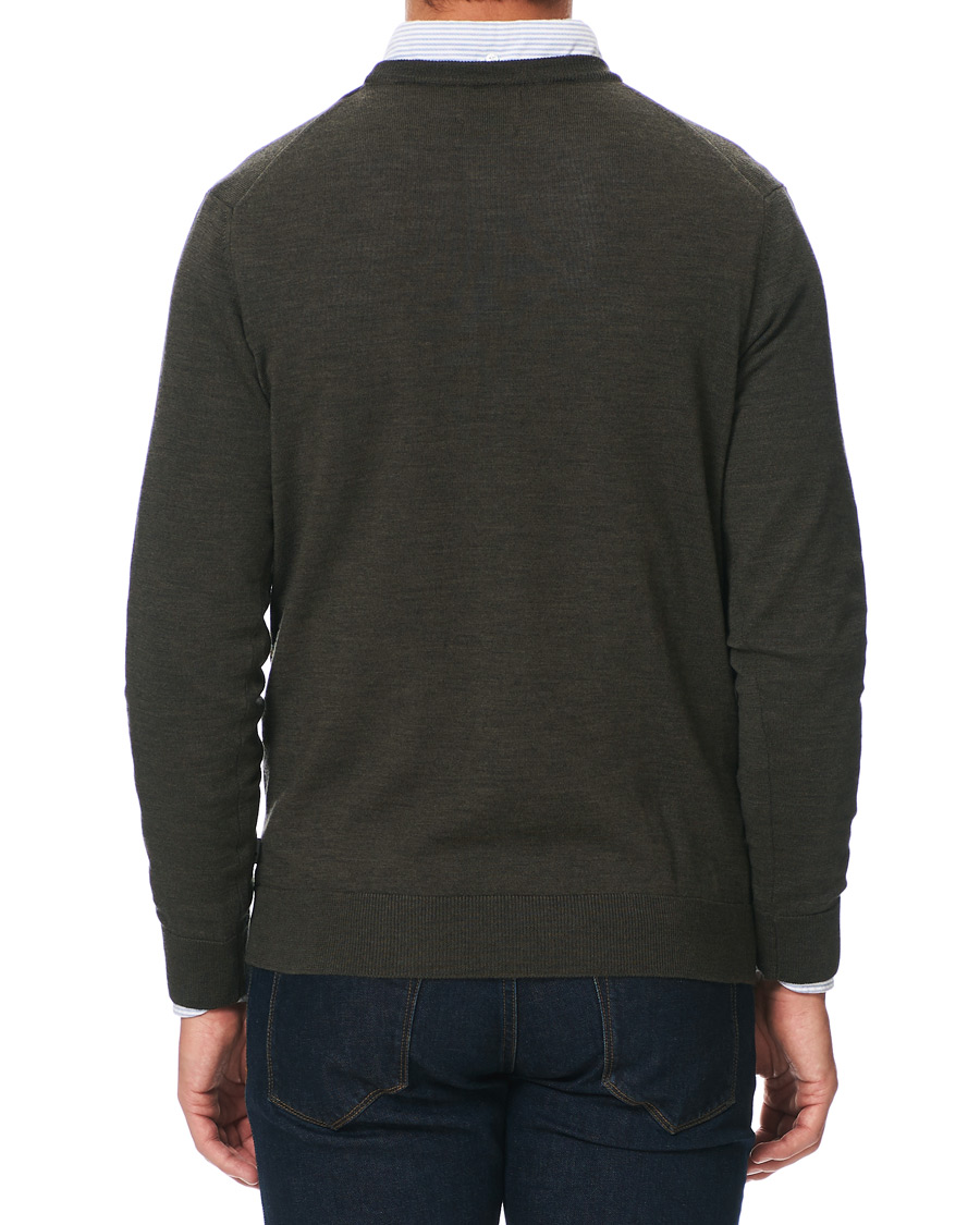 Herr | Tröjor | NN07 | Ted Merino Crew Neck Pullover Army Green