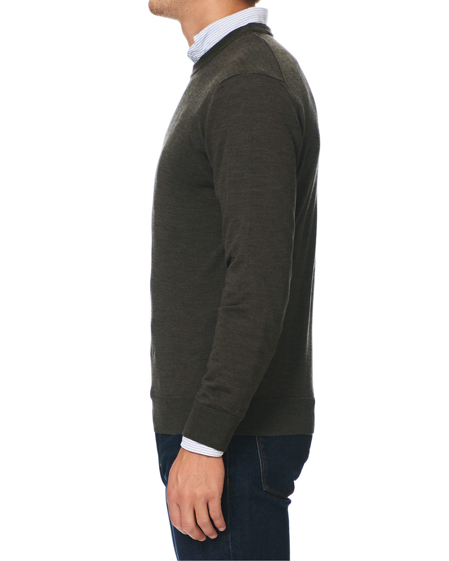 Herr | Tröjor | NN07 | Ted Merino Crew Neck Pullover Army Green