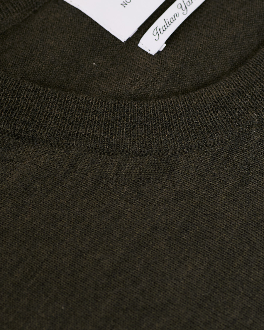 Herr | Tröjor | NN07 | Ted Merino Crew Neck Pullover Army Green