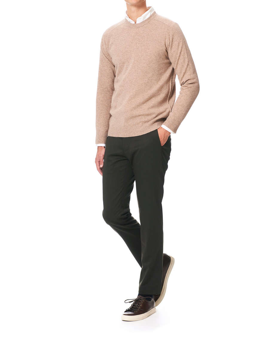 Herr | Byxor | NN07 | Theo Regular Fit Wool Trousers Army Green