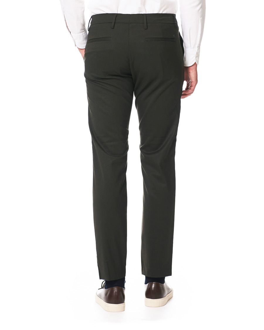 Herr | Byxor | NN07 | Theo Regular Fit Wool Trousers Army Green
