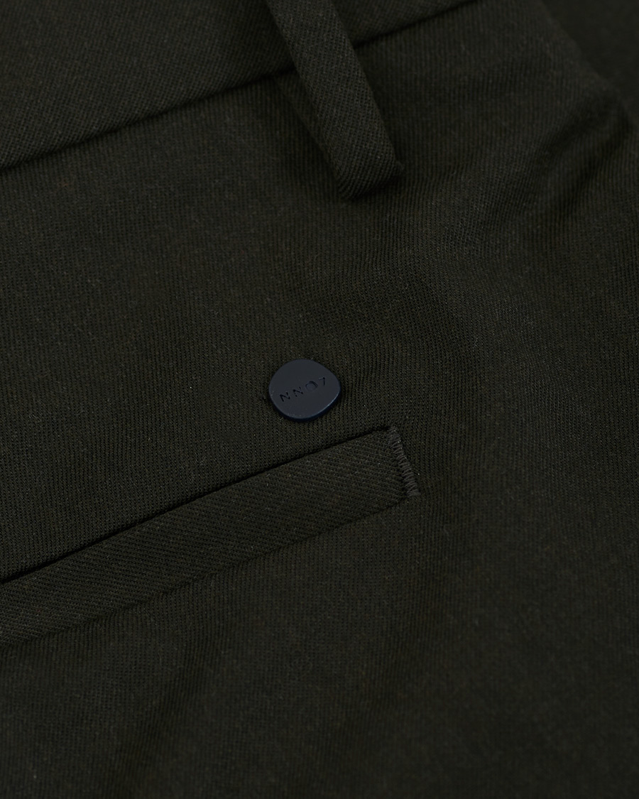 Herr | Byxor | NN07 | Theo Regular Fit Wool Trousers Army Green