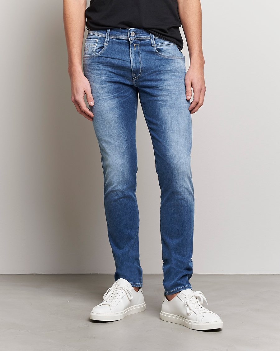 Herr | Blå jeans | Replay | Anbass Hyperflex Re Used X-Lite Jeans Light Blue