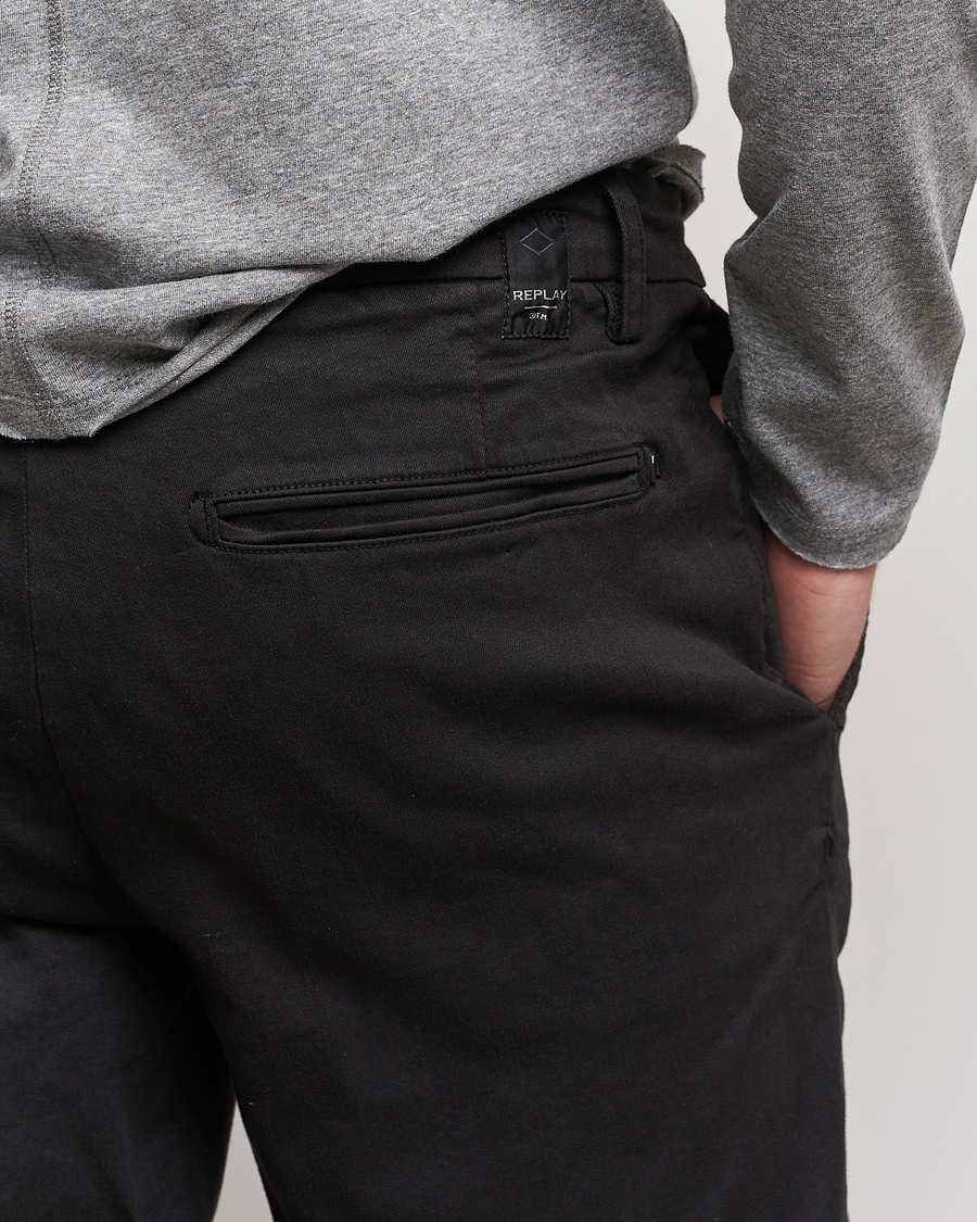 Herr | Byxor | Replay | Benni Hyperflex X-Lite Chinos Black