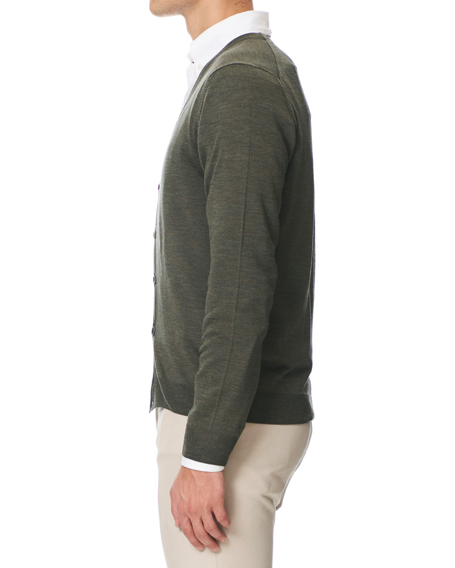 Herr | Tröjor | Stenströms | Merino Zegna Knitted Cardigan Green