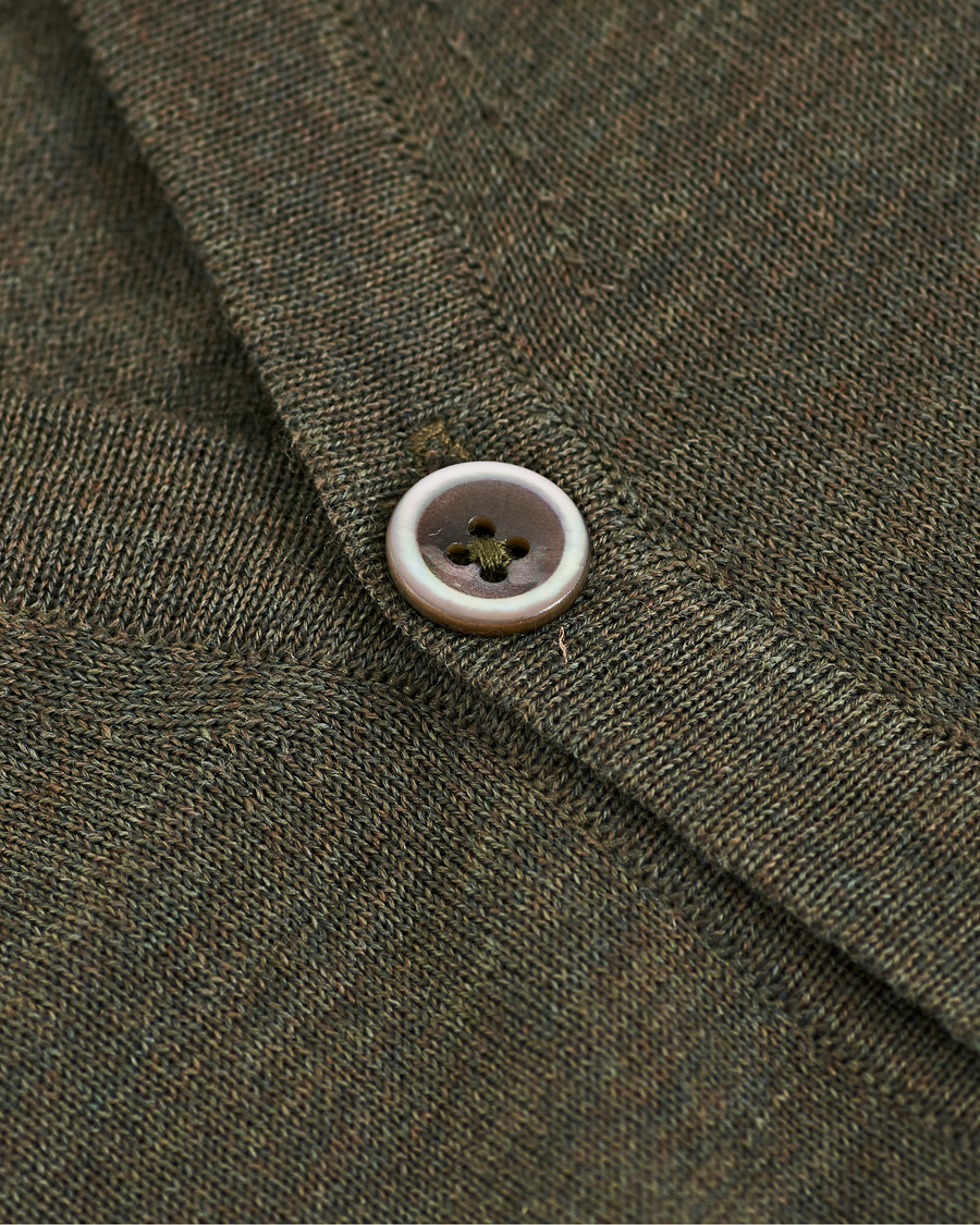 Herr | Tröjor | Stenströms | Merino Zegna Knitted Cardigan Green