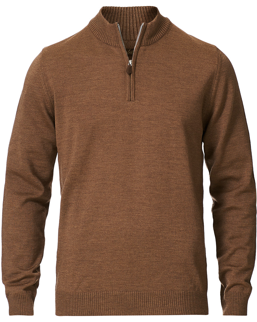 Herr | Tröjor | Stenströms | Merino Half Zip Camel