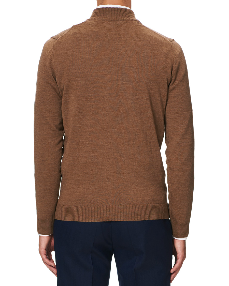 Herr | Tröjor | Stenströms | Merino Half Zip Camel