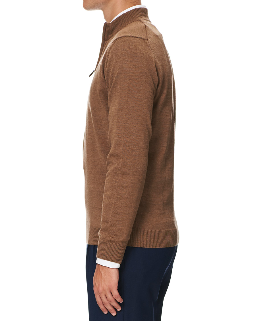Herr | Tröjor | Stenströms | Merino Half Zip Camel