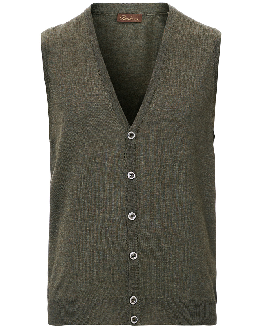 Herr | Tröjor | Stenströms | Merino Slipover Green