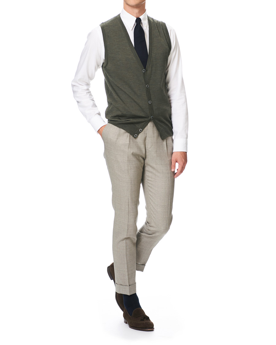 Herr | Tröjor | Stenströms | Merino Slipover Green