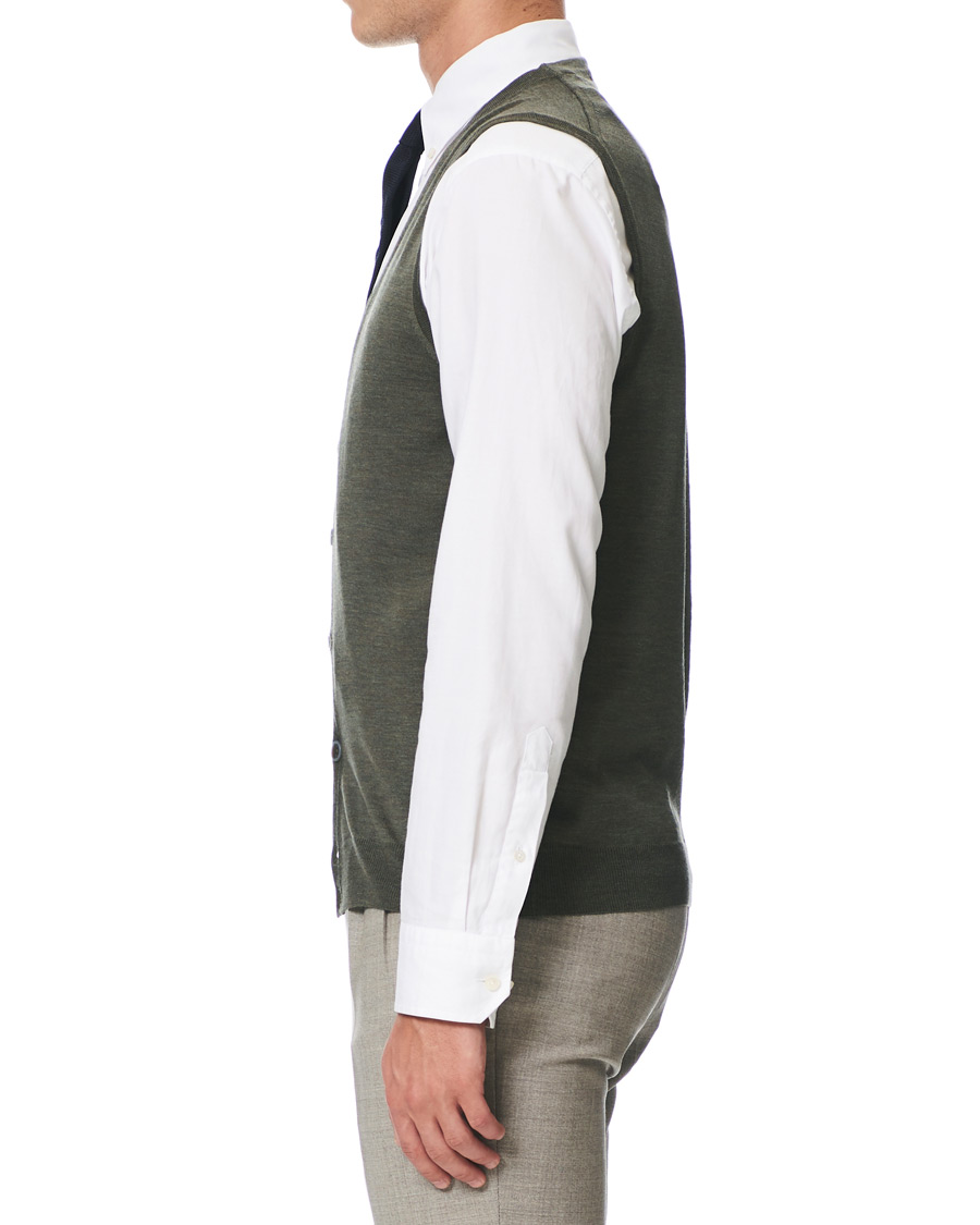 Herr | Tröjor | Stenströms | Merino Slipover Green