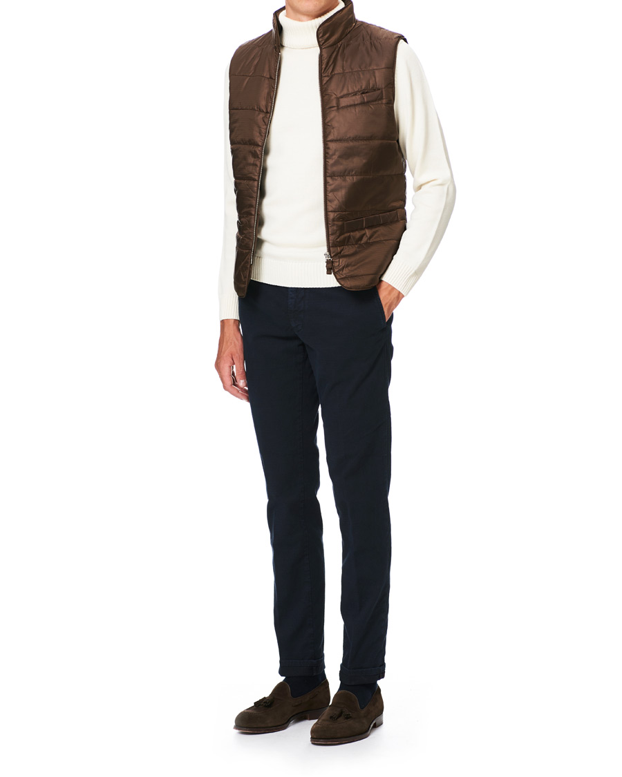Herr | Jackor | Stenströms | Quilted Houndstooth Vest Brown