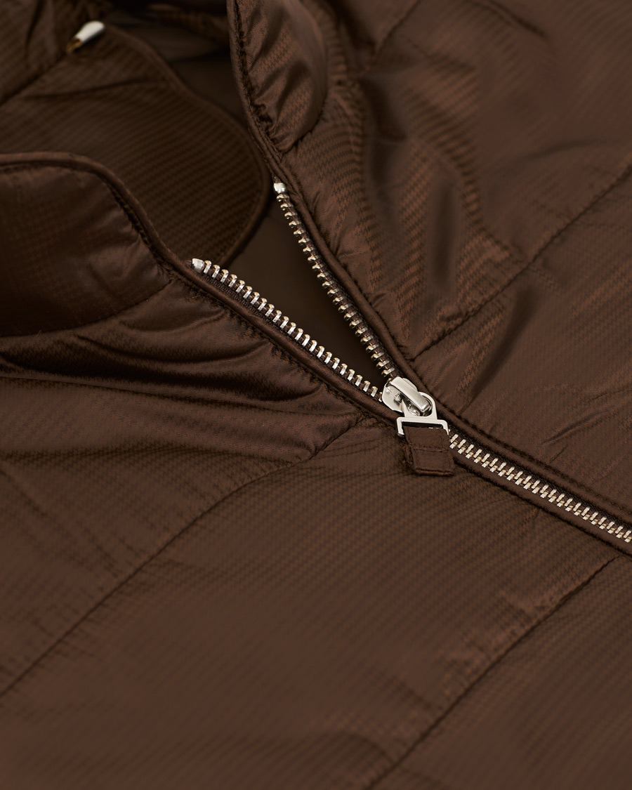 Herr | Jackor | Stenströms | Quilted Houndstooth Vest Brown