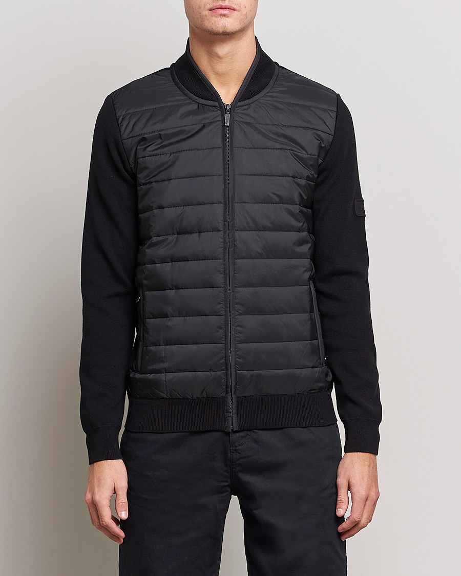 Herr | Barbour International | Barbour International | Baffle Zip Through Sweater Black