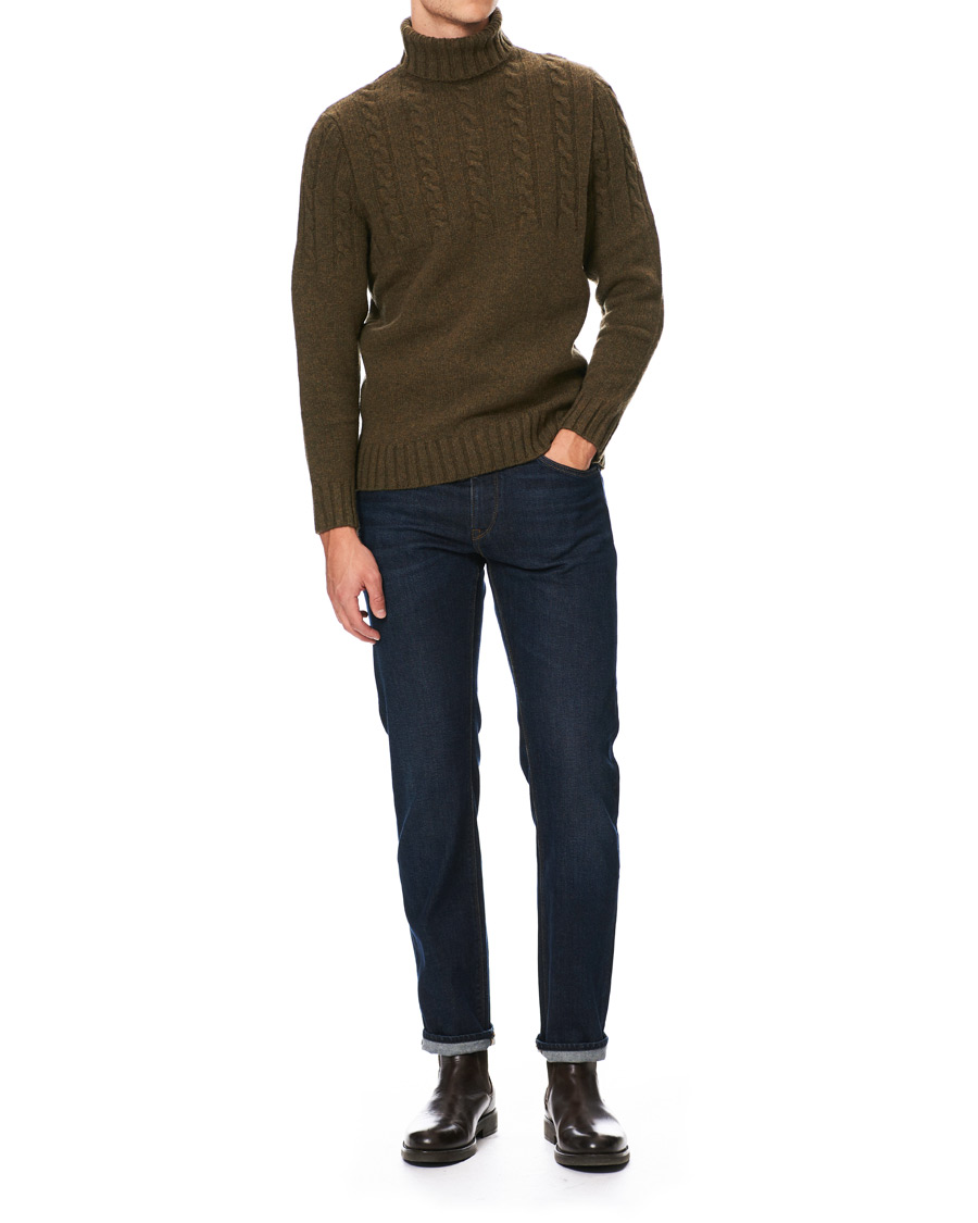 Herr | Tröjor | Barbour Lifestyle | Duffle Cable Rollneck Willow Green