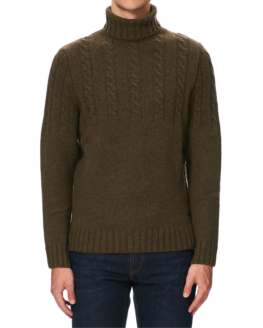 Herr | | Barbour Lifestyle | Duffle Cable Rollneck Willow Green