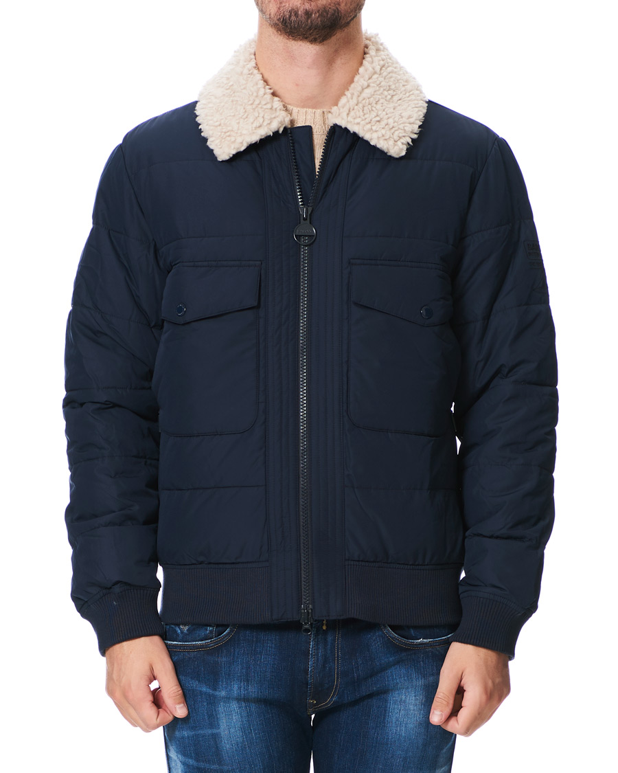 Herr | Jackor | Barbour International | Steve McQueen Java Quilt Pilot Jacket Navy