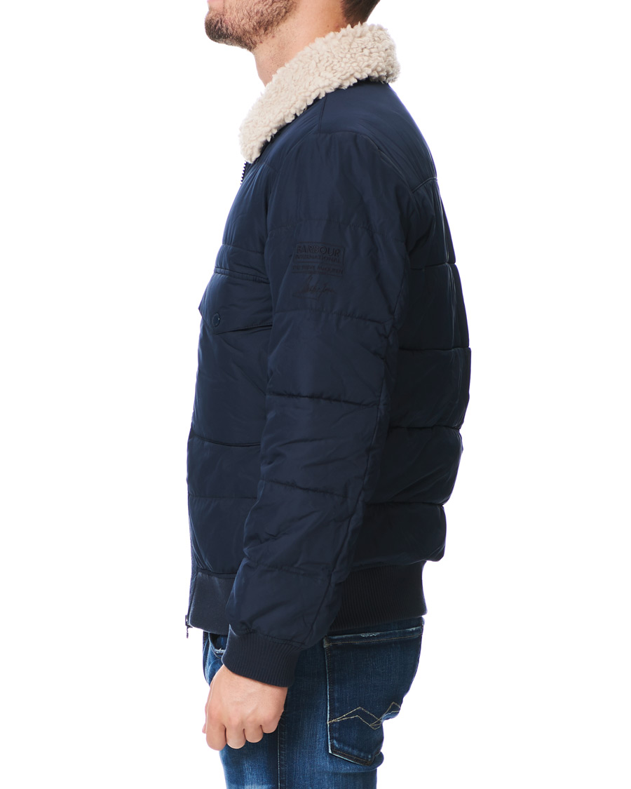 Herr | Jackor | Barbour International | Steve McQueen Java Quilt Pilot Jacket Navy