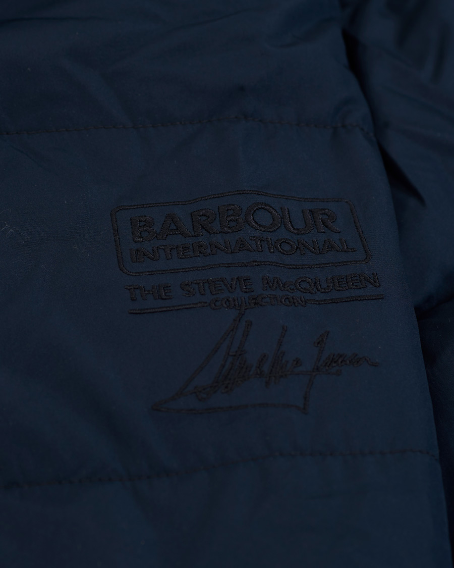 Herr | Jackor | Barbour International | Steve McQueen Java Quilt Pilot Jacket Navy