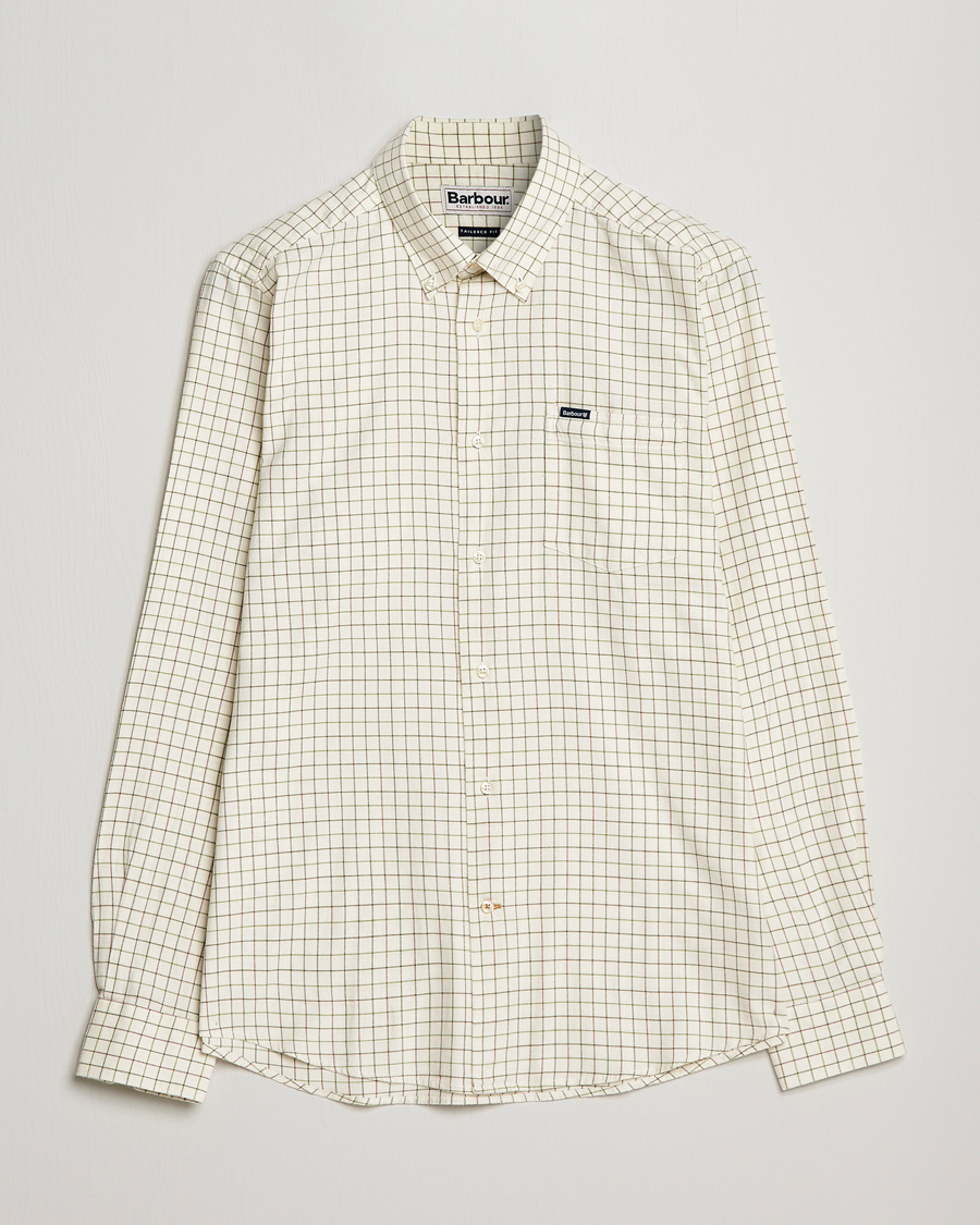 Herr | Skjortor | Barbour Lifestyle | Dillon Check Flannel Shirt White/Green